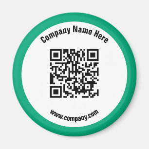Green Promotional Business Name QR Code  Magnet