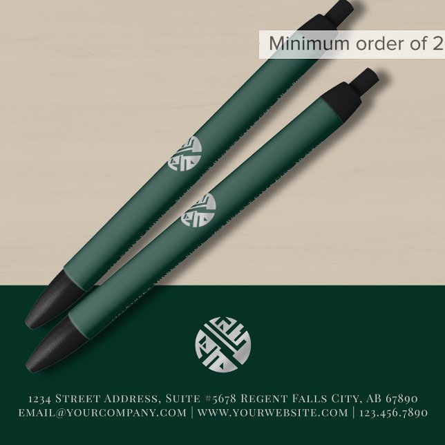 Green Promotional Custom Logo Black Ink Pen (Creator Uploaded)