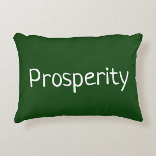 Green Prosperity Affirmation Decorative Cushion