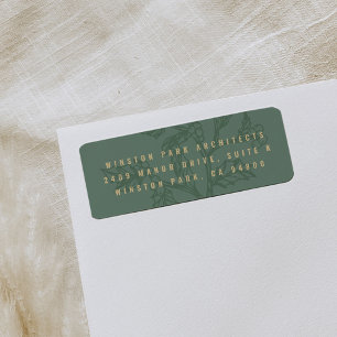 Green Prosperous Branch Return Address Label