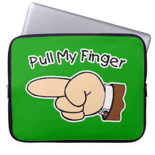 Green Pull My Finger Electronics Bag/Sleeve Laptop Sleeve