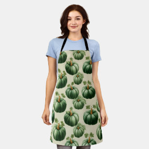 Green Pumpkin Autumn Home Design Throw Pillow Apron