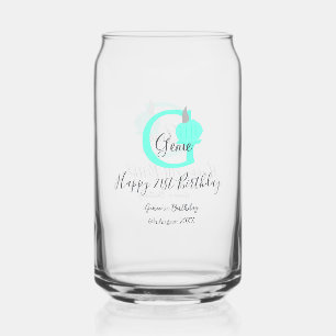Green pumpkin fall birthday 21st grey pastel can glass