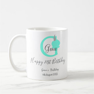 Green pumpkin fall birthday 21st grey pastel coffee mug