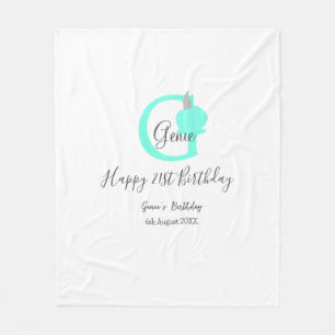 Green pumpkin fall birthday 21st grey pastel fleece blanket