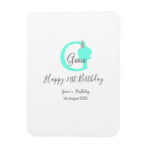 Green pumpkin fall birthday 21st grey pastel magnet
