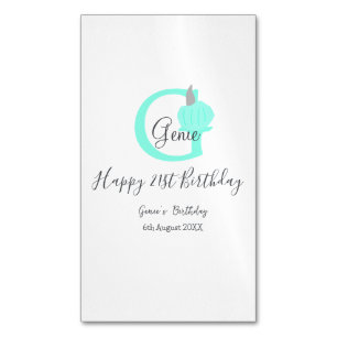 Green pumpkin fall birthday 21st grey pastel Magnetic business card