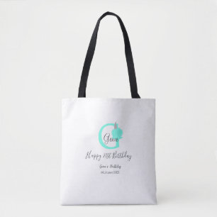 Green pumpkin fall birthday 21st grey pastel tote bag