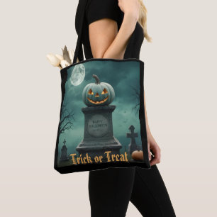 Green Pumpkin Trick Or Treat Halloween Bag