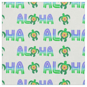 Green Purple Aloha Hawaiian Tropical Turtle Fabric