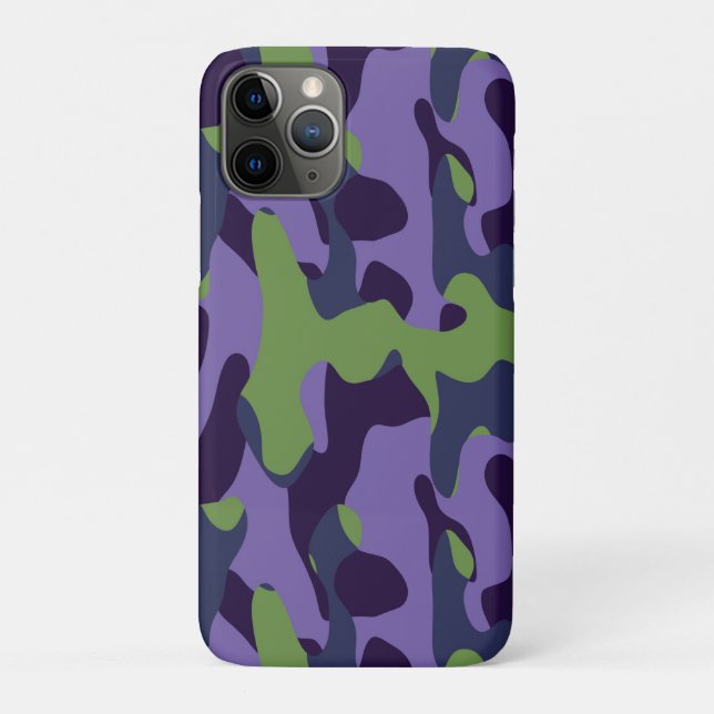 Green Purple and Blue Camo abstract Case-Mate iPhone Case (Back)