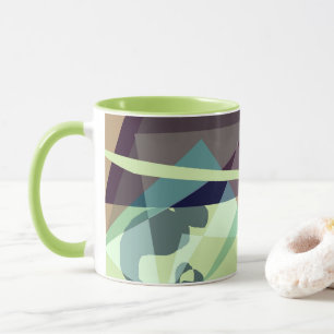 Green, Purple, and Blue Geometric Mountains Mug