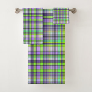 green purple   bath towel set