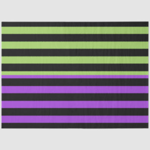 Green Purple & Black Halloween Stripe Tissue Paper