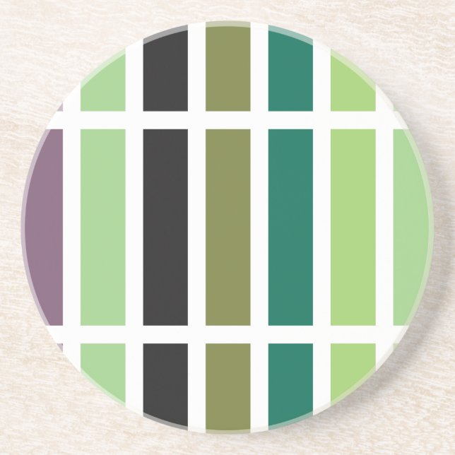 Green Purple Black Hues Coaster (Front)