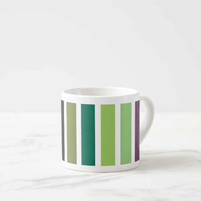 Green Purple Black Hues Espresso Cup (Front Right)