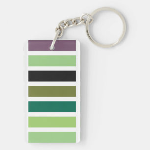 Green Purple Black Hues Key Ring