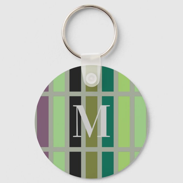 Green Purple Black Hues Key Ring (Front)