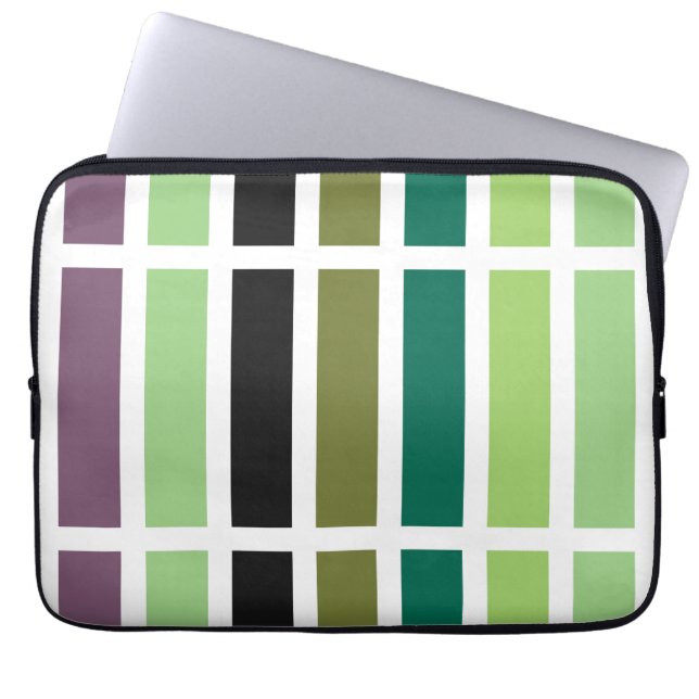 Green Purple Black Hues Laptop Sleeve (Front)