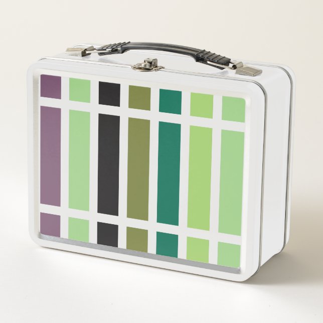 Green Purple Black Hues Metal Lunch Box (Front)