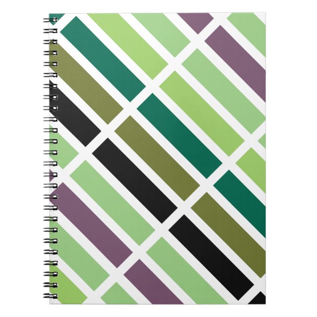 Green Purple Black Hues Notebook (Front)