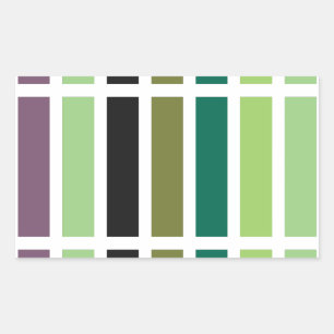 Green Purple Black Hues Rectangular Sticker