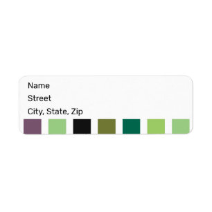 Green Purple Black Hues Return Address Label