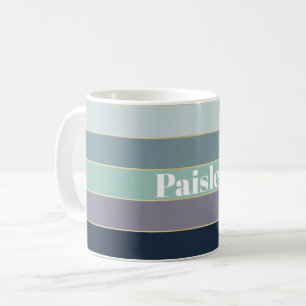 Green Purple Custom Summer Colour Block Stripes Coffee Mug