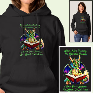 Green Purple Dragon Warning Reading Book Voice     Hoodie