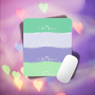 Green, Purple, Grey - Brush Strokes Mouse Pad