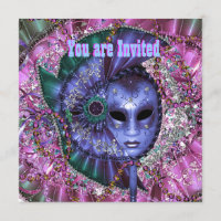 Green Purple Masquerade Party