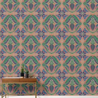 Green Purple Moroccan Inspired Wallpaper