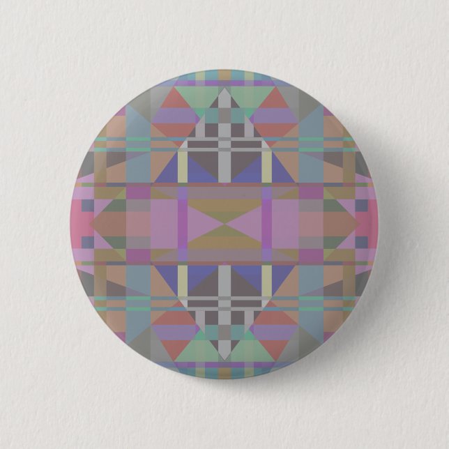Green Purple Pink Geometric 6 Cm Round Badge (Front)