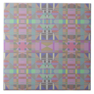 Green Purple Pink Geometric Ceramic Tile