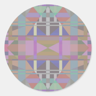 Green Purple Pink Geometric Classic Round Sticker
