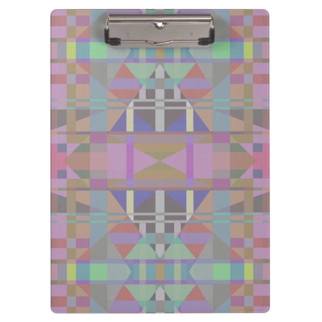 Green Purple Pink Geometric Clipboard (Front)