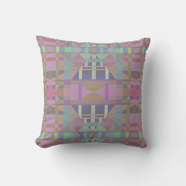 Green Purple Pink Geometric Cushion (Front)