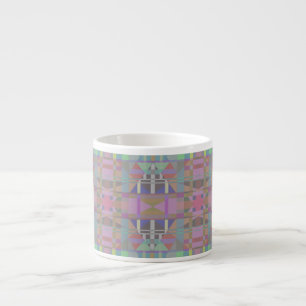 Green Purple Pink Geometric Espresso Cup