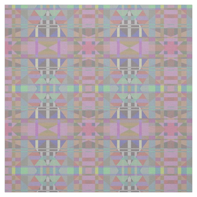 Green Purple Pink Geometric Fabric (Swatch)