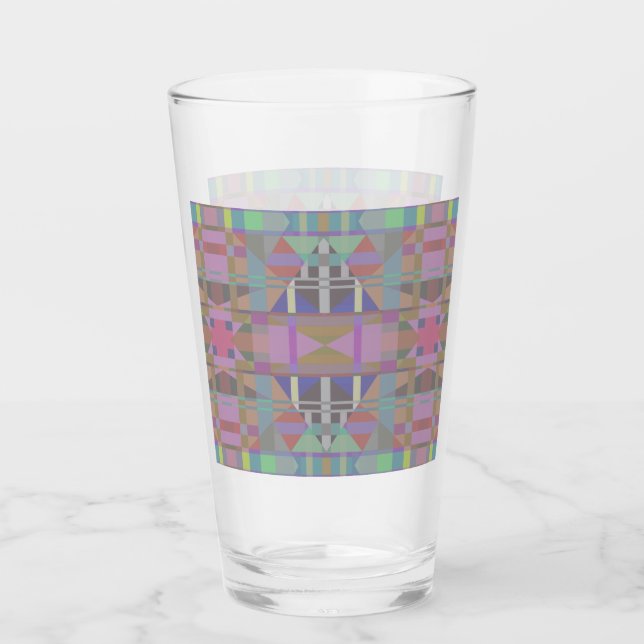 Green Purple Pink Geometric Glass (Front)
