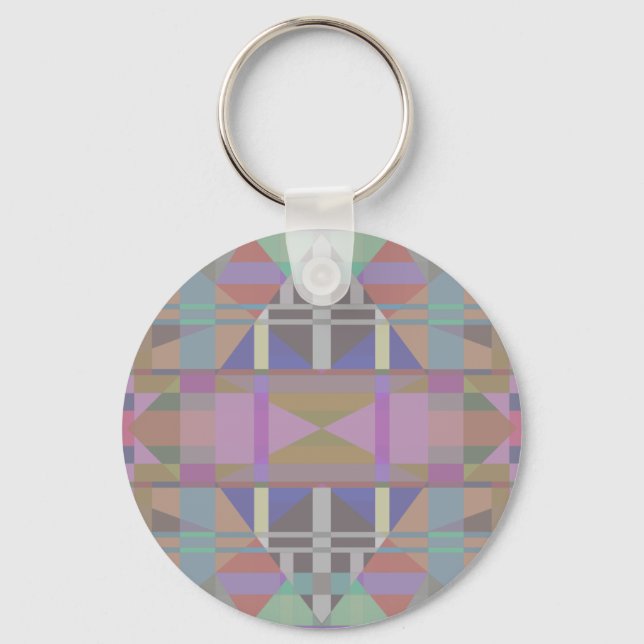 Green Purple Pink Geometric Key Ring (Front)