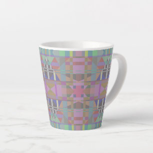 Green Purple Pink Geometric Latte Mug