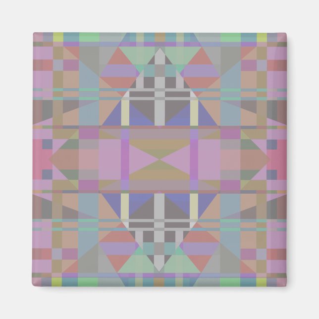 Green Purple Pink Geometric Magnet (Front)