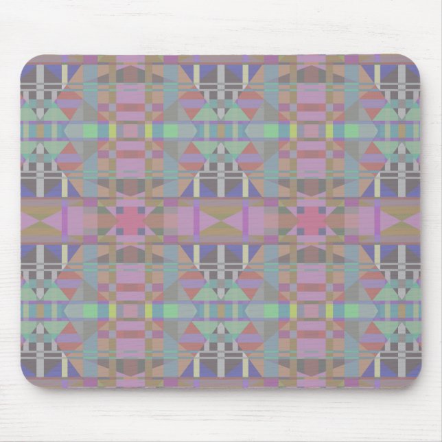 Green Purple Pink Geometric Mouse Pad (Front)