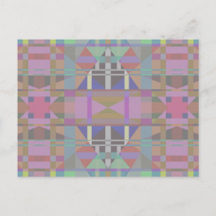 Green Purple Pink Geometric Postcard