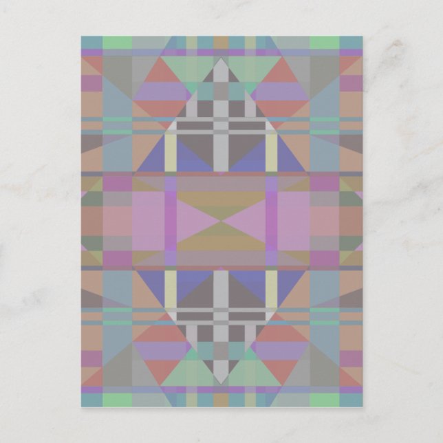 Green Purple Pink Geometric Postcard (Front)