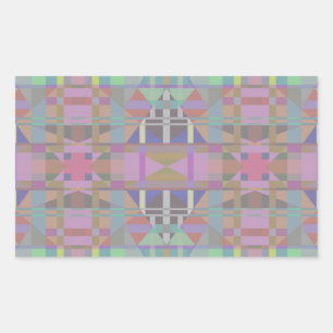 Green Purple Pink Geometric Rectangular Sticker