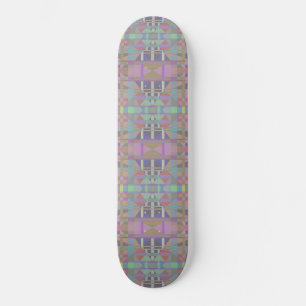 Green Purple Pink Geometric Skateboard
