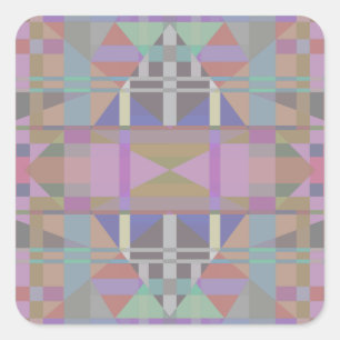 Green Purple Pink Geometric Square Sticker
