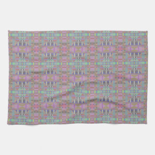 Green Purple Pink Geometric Tea Towel